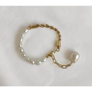 NEW baroque pearl twist chain bracelet jewelry B22A